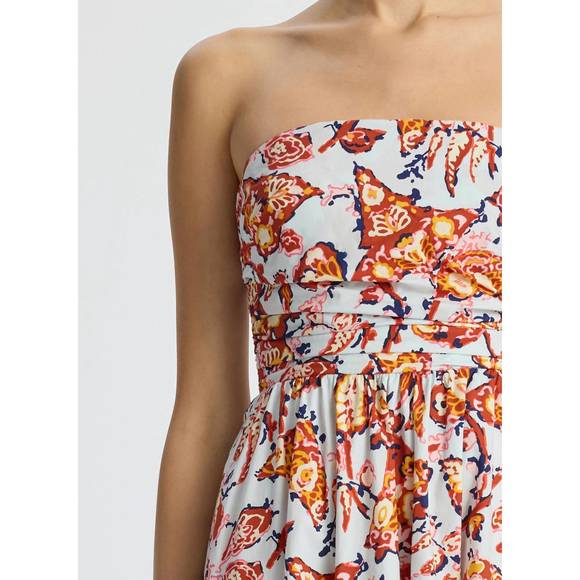 NEW A.L.C. tate strapless midi dress in acqua multi - Picture 3 of 6